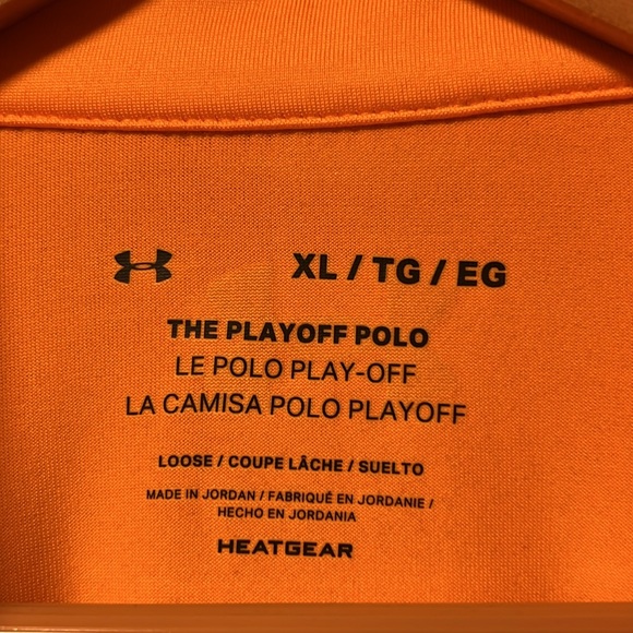 New without tags Under Armour Golf Activewear Rare Orange & Blue Stretch Polo! - Picture 2 of 8